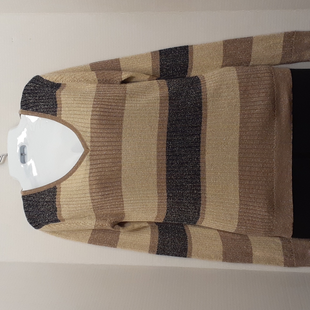 KOTON Metalic V-Neck Color Block Sweater. Size M/L